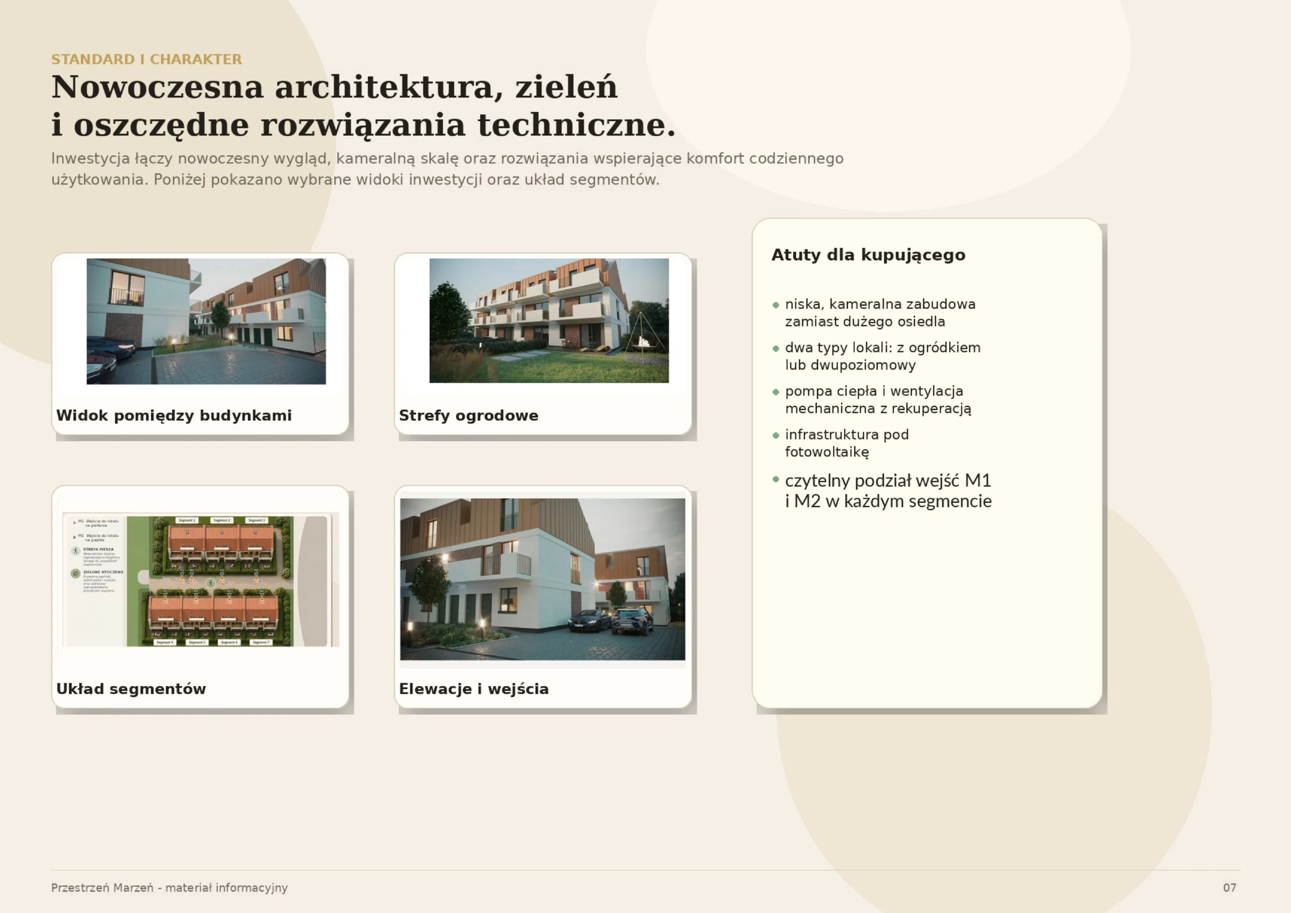 Nowoczesna architektura, zieleń i oszczędne rozwiązania techniczne